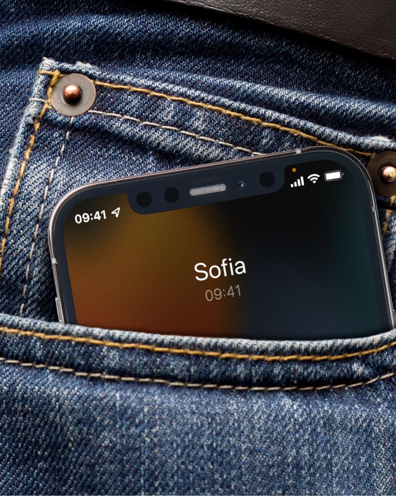 A smartphone in a pocket