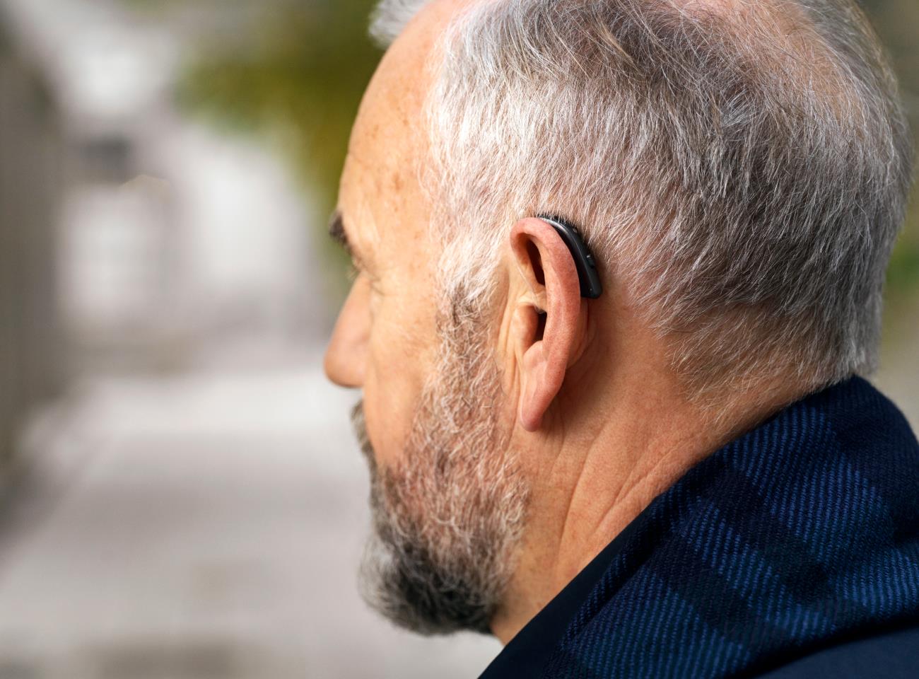 Man wearing his Beltone Imagine BTE hearing aids