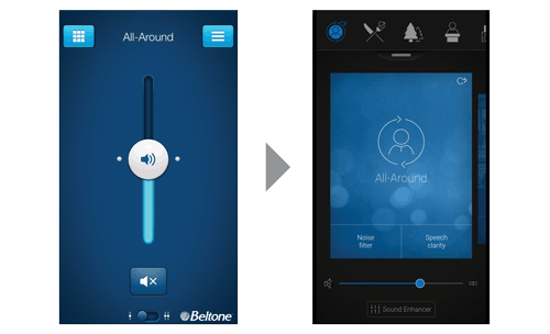 Beltone Hearplus app new interface