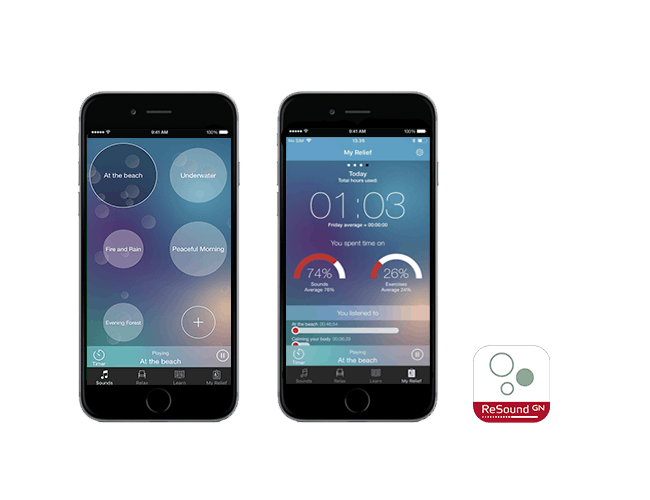 ReSound Relief App shots